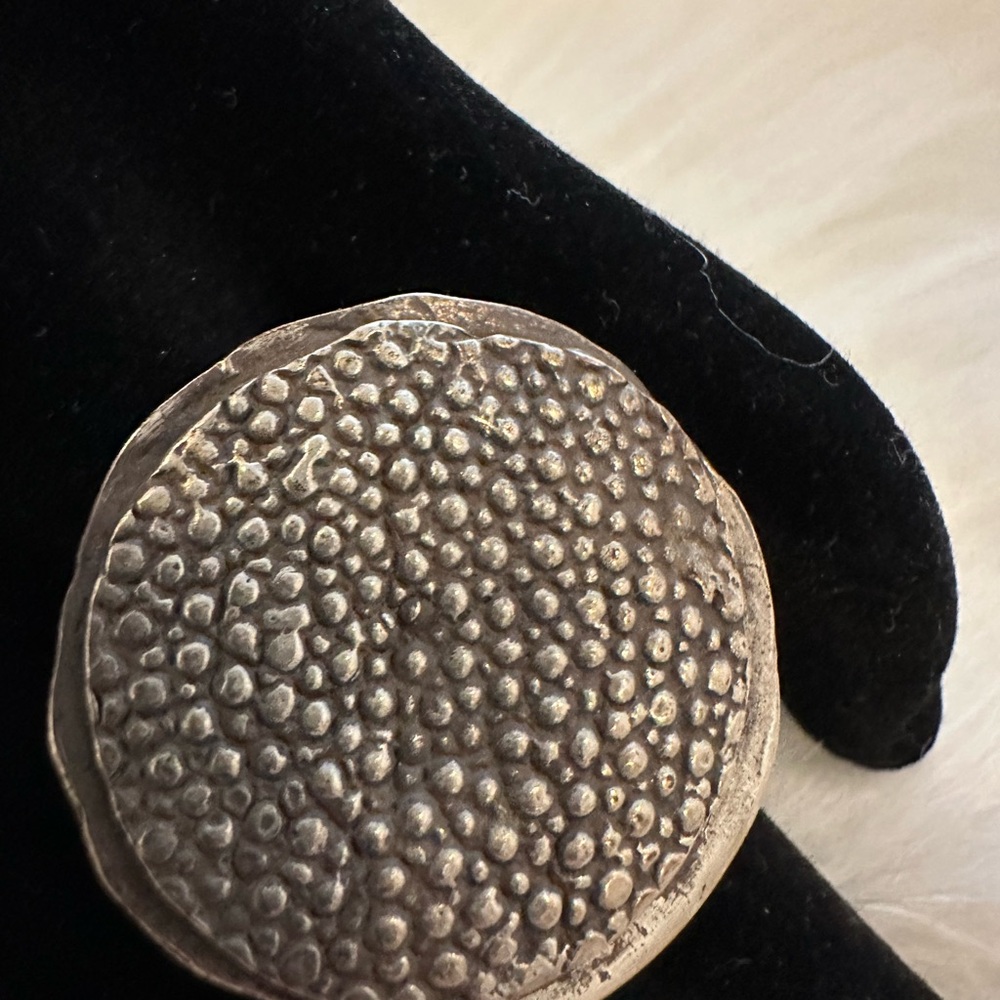 Silver Textured Statement Ring - image 2